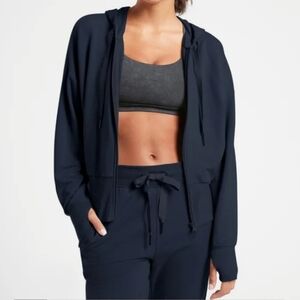 Athleta Balance Zip-Up Navy Athleisure Hoodie Sweatshirt Size 2X